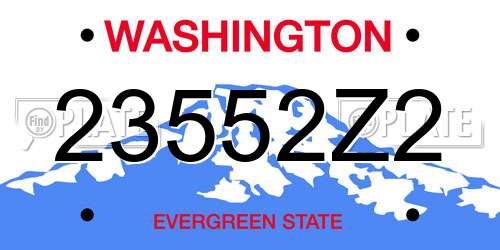 23552Z2 Washington License Plate