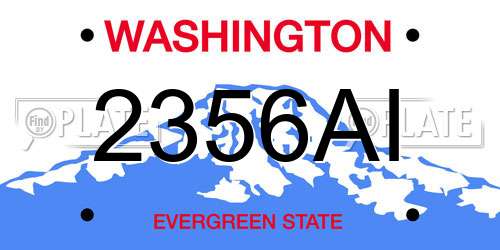 2356AI Washington License Plate