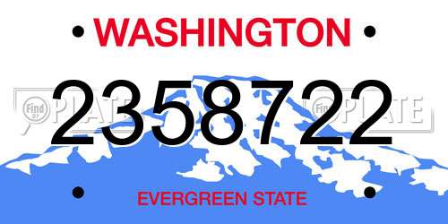 2358722 Washington License Plate