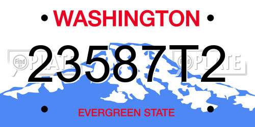 23587T2 Washington License Plate