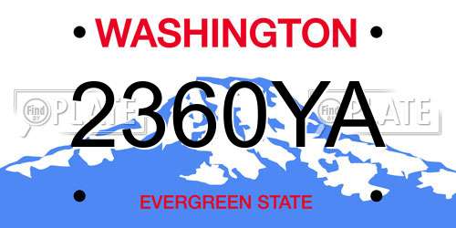 2360YA Washington License Plate