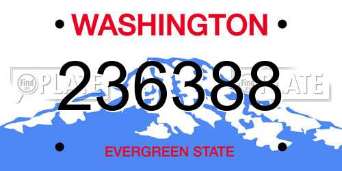 236388 Washington License Plate