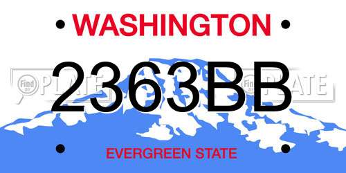 2363BB Washington License Plate