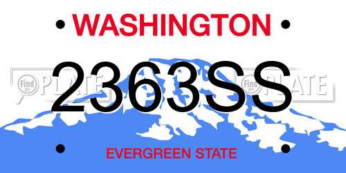 2363SS Washington License Plate