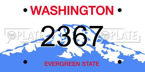2367 Washington License Plate