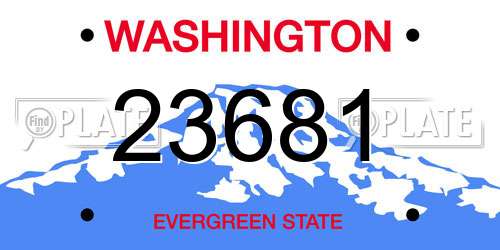 23681 Washington License Plate