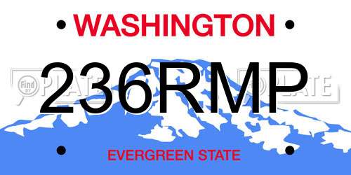 236RMP Washington License Plate