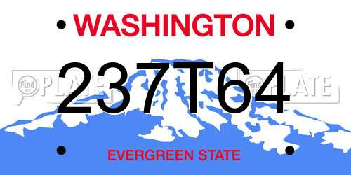 237T64 Washington License Plate