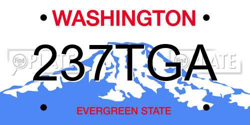237TGA Washington License Plate