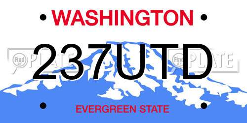 237UTD Washington License Plate