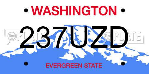 237UZD Washington License Plate
