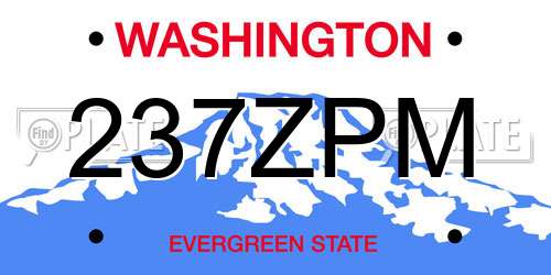 237ZPM Washington License Plate
