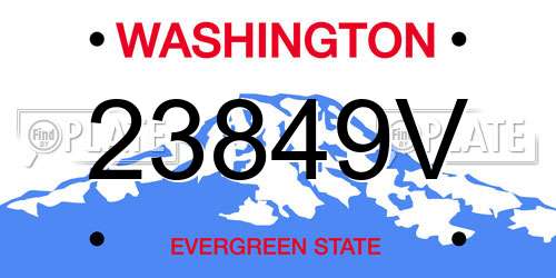 23849V Washington License Plate