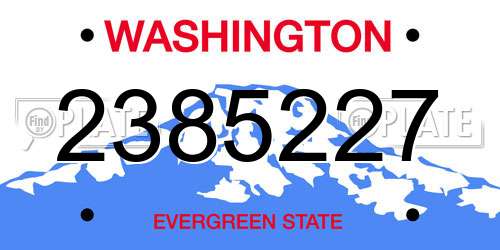 2385227 Washington License Plate