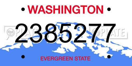 2385277 Washington License Plate