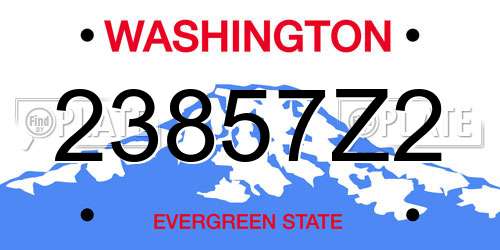 23857Z2 Washington License Plate