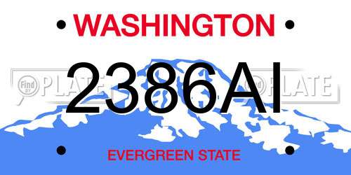 2386AI Washington License Plate