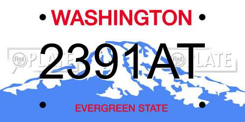 2391AT Washington License Plate