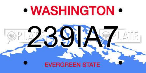 239IA7 Washington License Plate