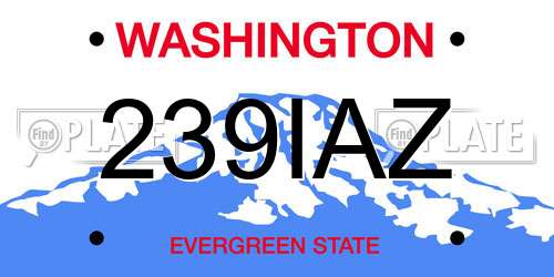239IAZ Washington License Plate