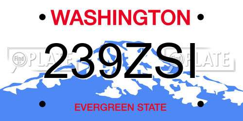 239ZSI Washington License Plate