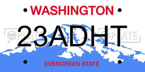 23ADHT Washington License Plate