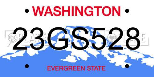 23GS528 Washington License Plate