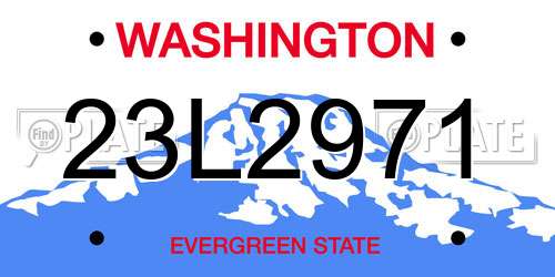 23L2971 Washington License Plate