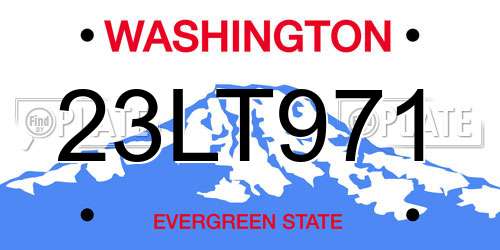23LT971 Washington License Plate