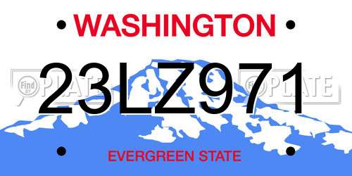 23LZ971 Washington License Plate