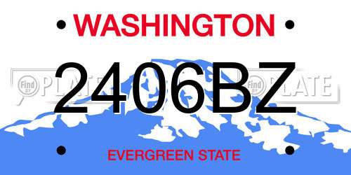 2406BZ Washington License Plate