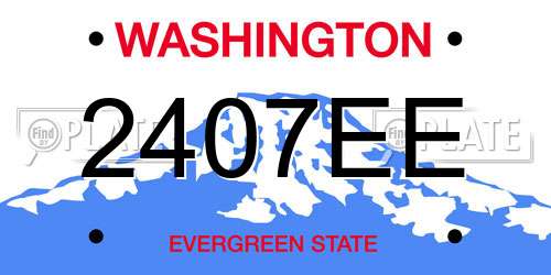 2407EE Washington License Plate