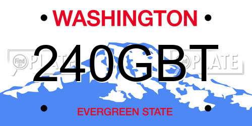 240GBT Washington License Plate