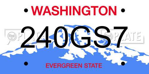 240GS7 Washington License Plate