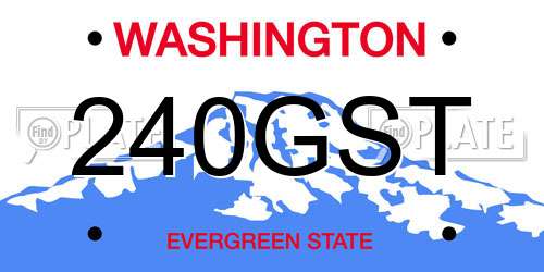 240GST Washington License Plate