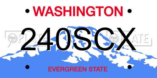 240SCX Washington License Plate
