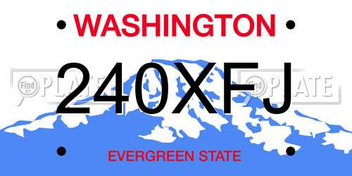 240XFJ Washington License Plate