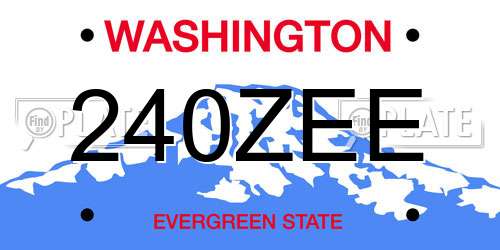 240ZEE Washington License Plate