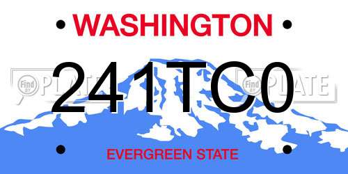 241TC0 Washington License Plate