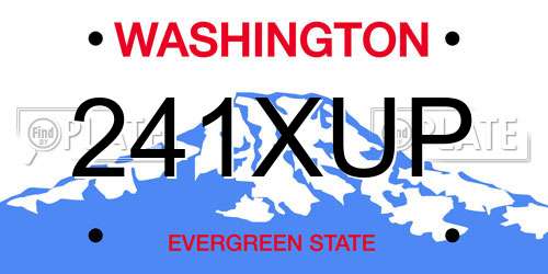 241XUP Washington License Plate