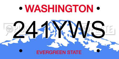241YWS Washington License Plate