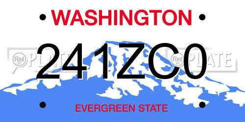 241ZC0 Washington License Plate