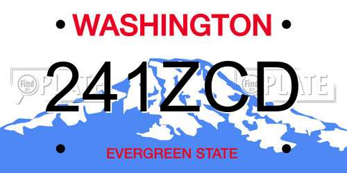 241ZCD Washington License Plate