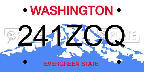 241ZCQ Washington License Plate