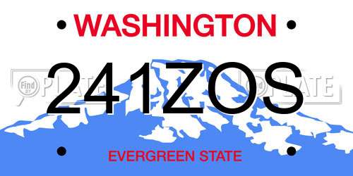 241ZOS Washington License Plate