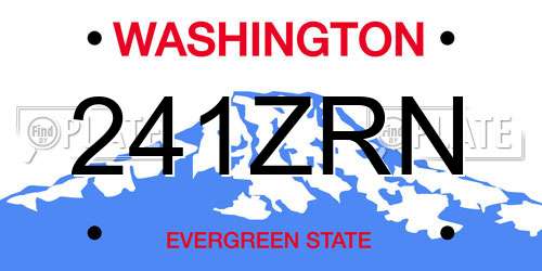 241ZRN Washington License Plate