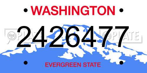 2426477 Washington License Plate