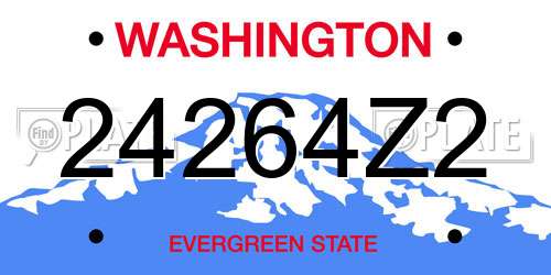24264Z2 Washington License Plate