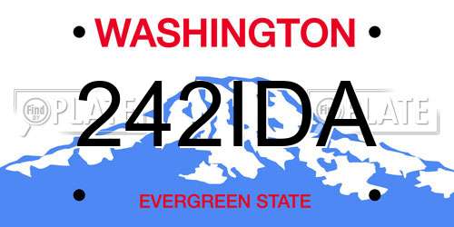 242IDA Washington License Plate