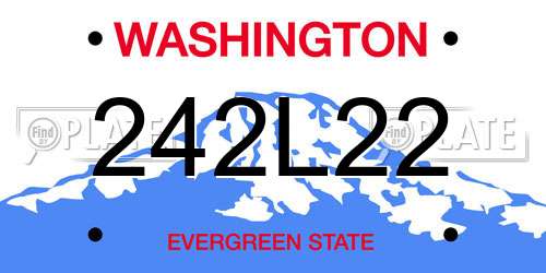 242L22 Washington License Plate